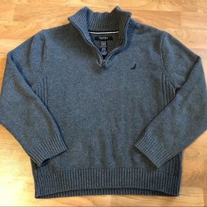 𝅺Nautica | Grey Half Zip Sweater 100% Cotton | Boys M 10/12